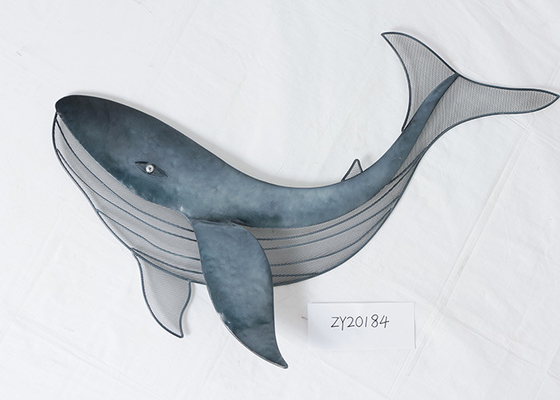Blue Home Decoration Hanging 3D metal shark wall decor