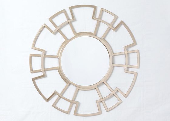 Living Room Rose Gold Floral Metal Wall Art Mirror