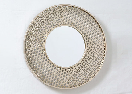 Round Rose Gold Painting Metal Wall Art Mirror