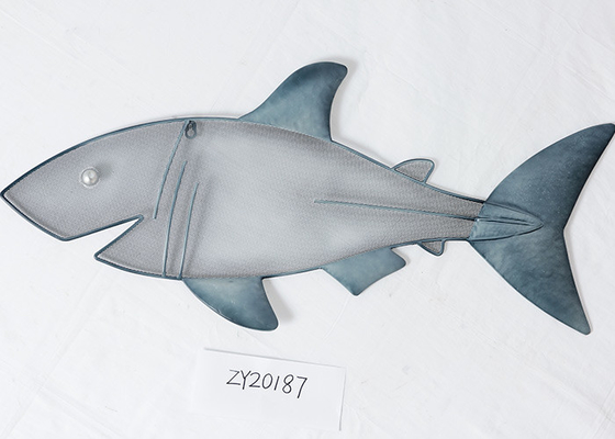 Blue Home Decoration Hanging 3D metal shark wall decor
