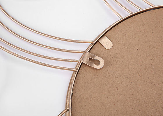 Sunflower Shape Metal Wall Art Mirror Floral Mirror Rose Gold Color For Wall